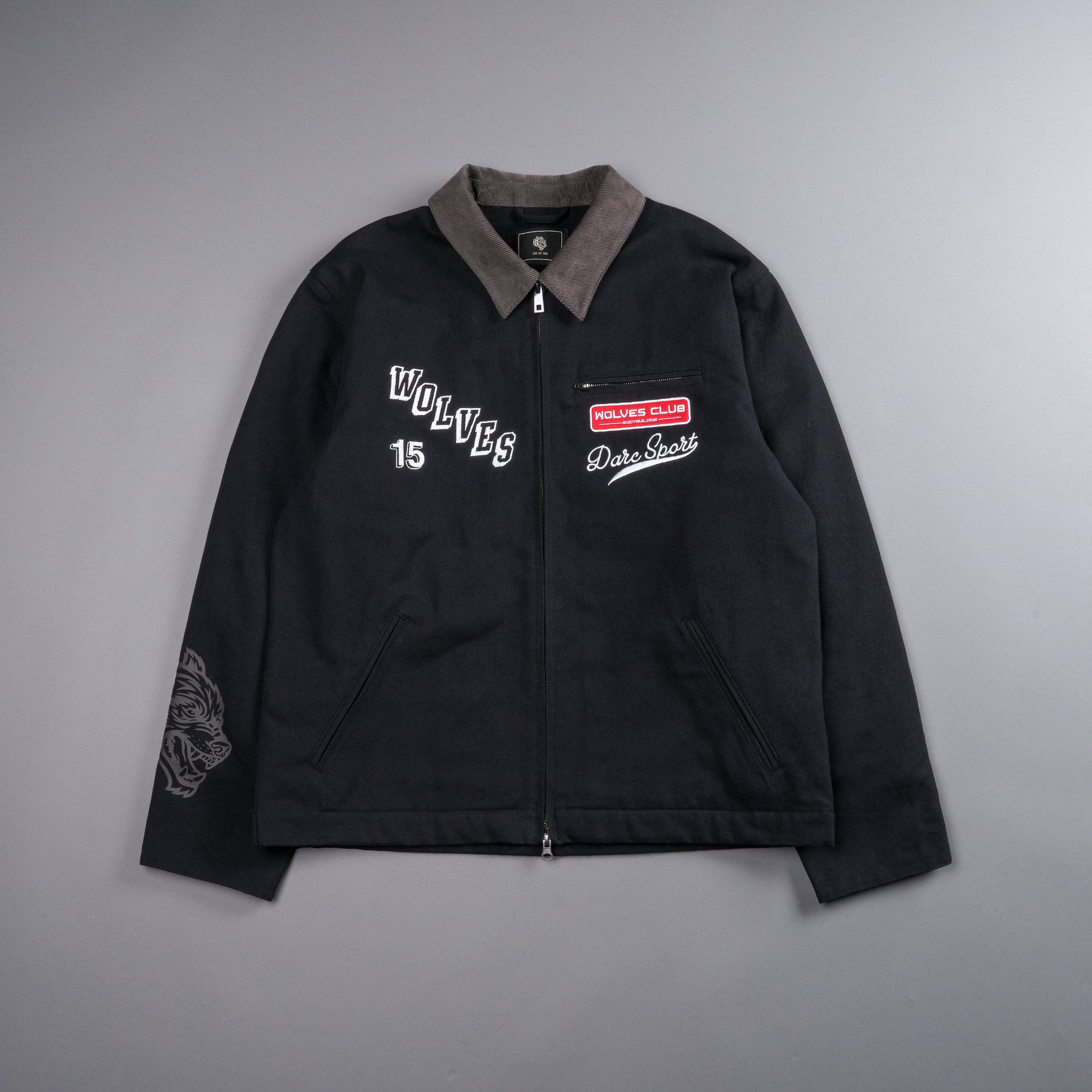 Pit Crew Hard Work Zip Jacket in Black