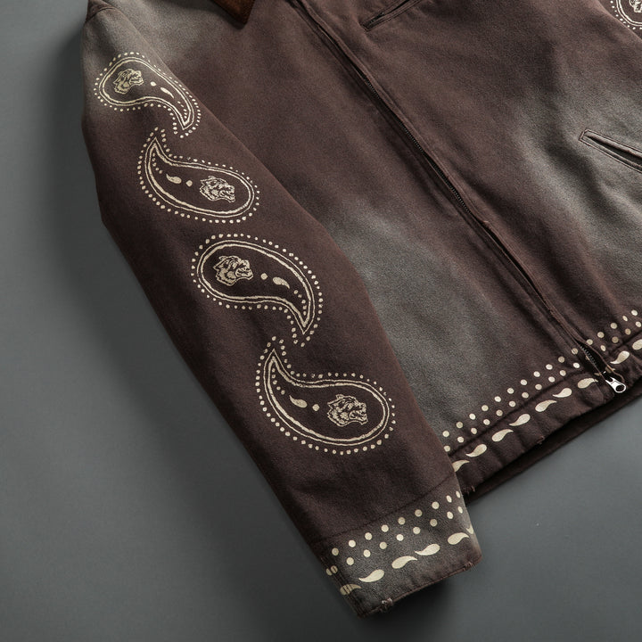 Western Paisley Hard Work Zip Jacket in Vintage Darc Mojave