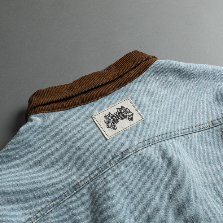 Western Paisley American Denim Jacket in Vintage Denim