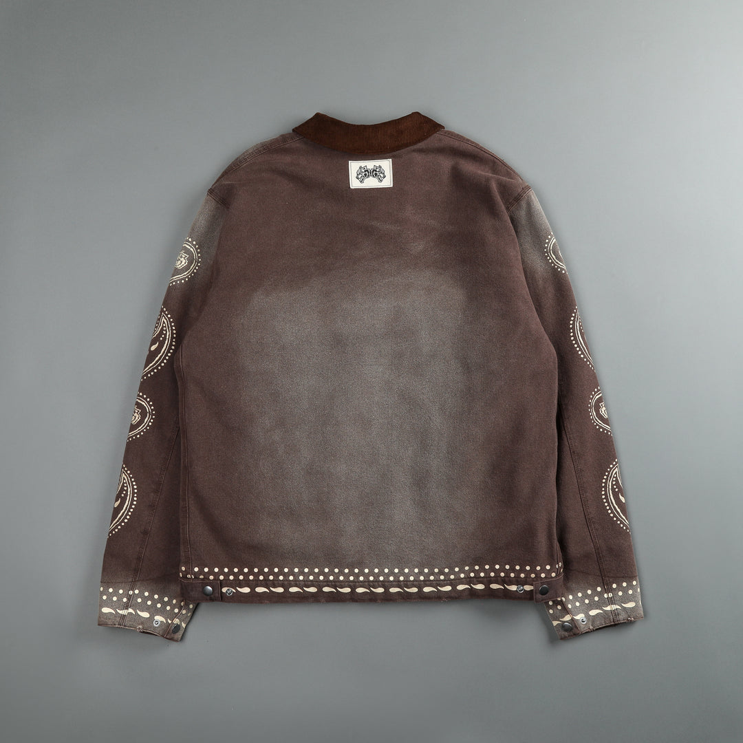 Western Paisley Hard Work Zip Jacket in Vintage Darc Mojave