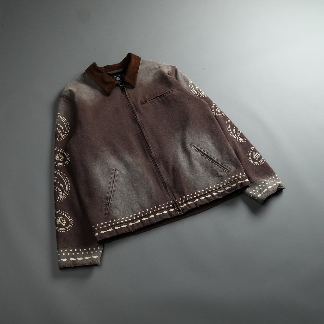 Western Paisley Hard Work Zip Jacket in Vintage Darc Mojave