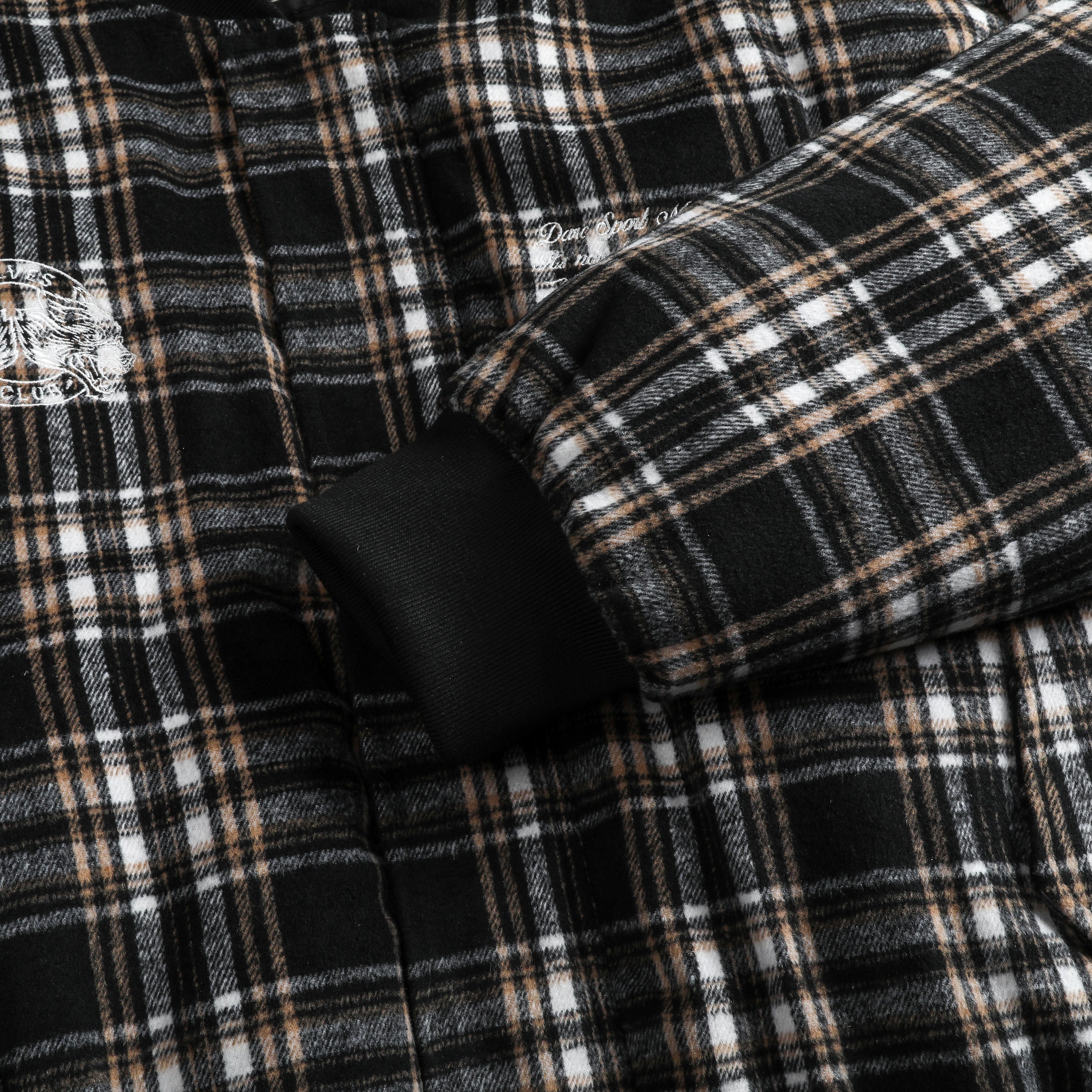 Marked Vicious Plaid Bomber Jacket in Black/Brown Plaid