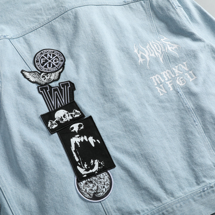 Enter Valhalla Clint American Denim Jacket in Vintage Distressed Blue
