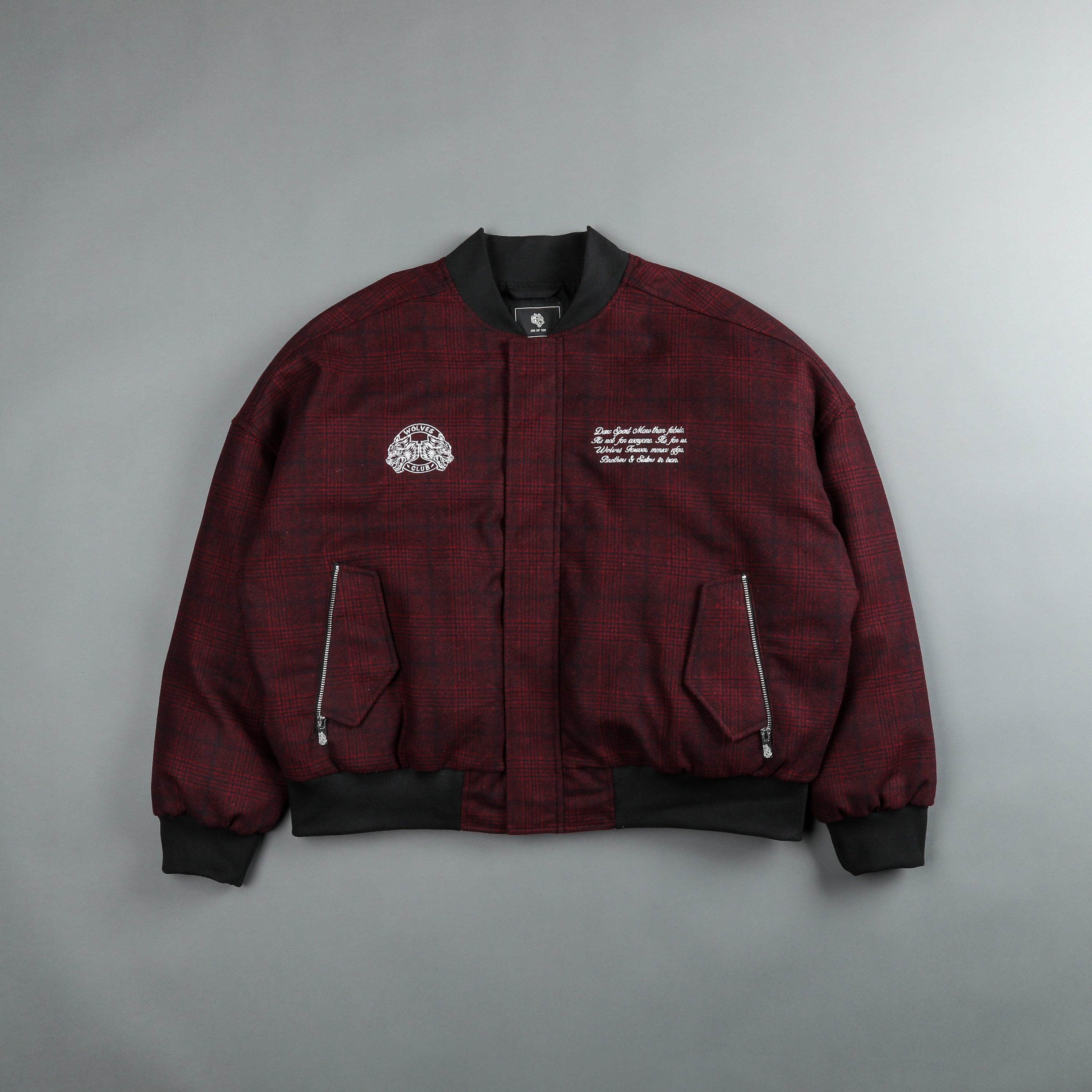 Marked Vicious Plaid Bomber Jacket in Red Plaid