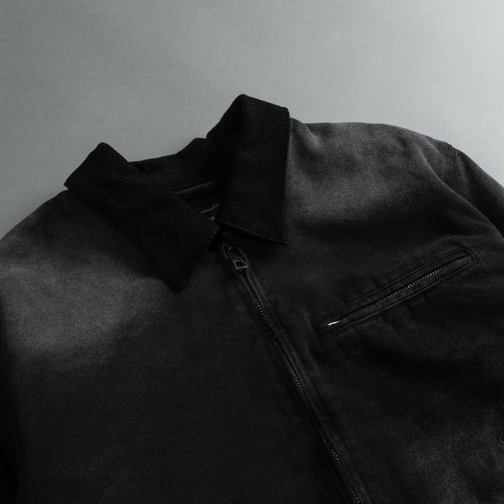 Been Through It Cropped Hard Work Jacket in Distressed Black