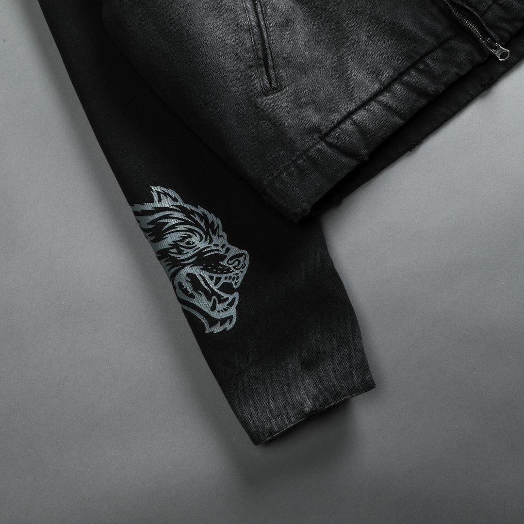 Been Through It Cropped Hard Work Jacket in Distressed Black