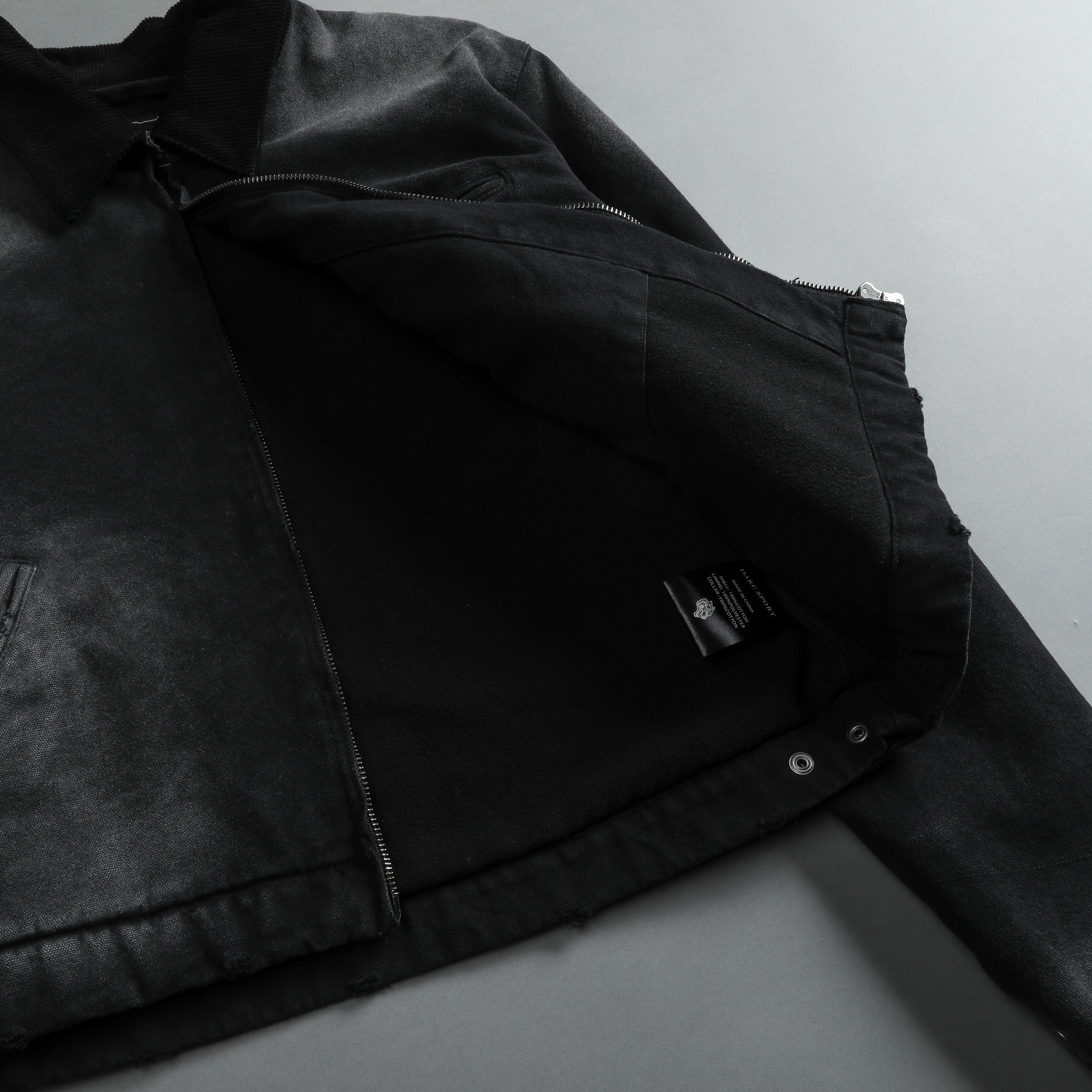 Been Through It Cropped Hard Work Jacket in Distressed Black