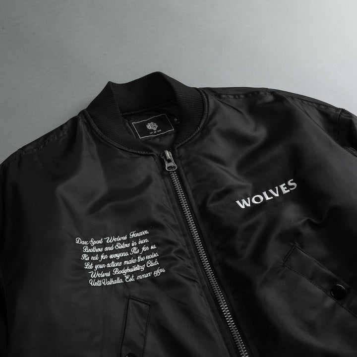 Covered Trin Bomber Jacket in Black
