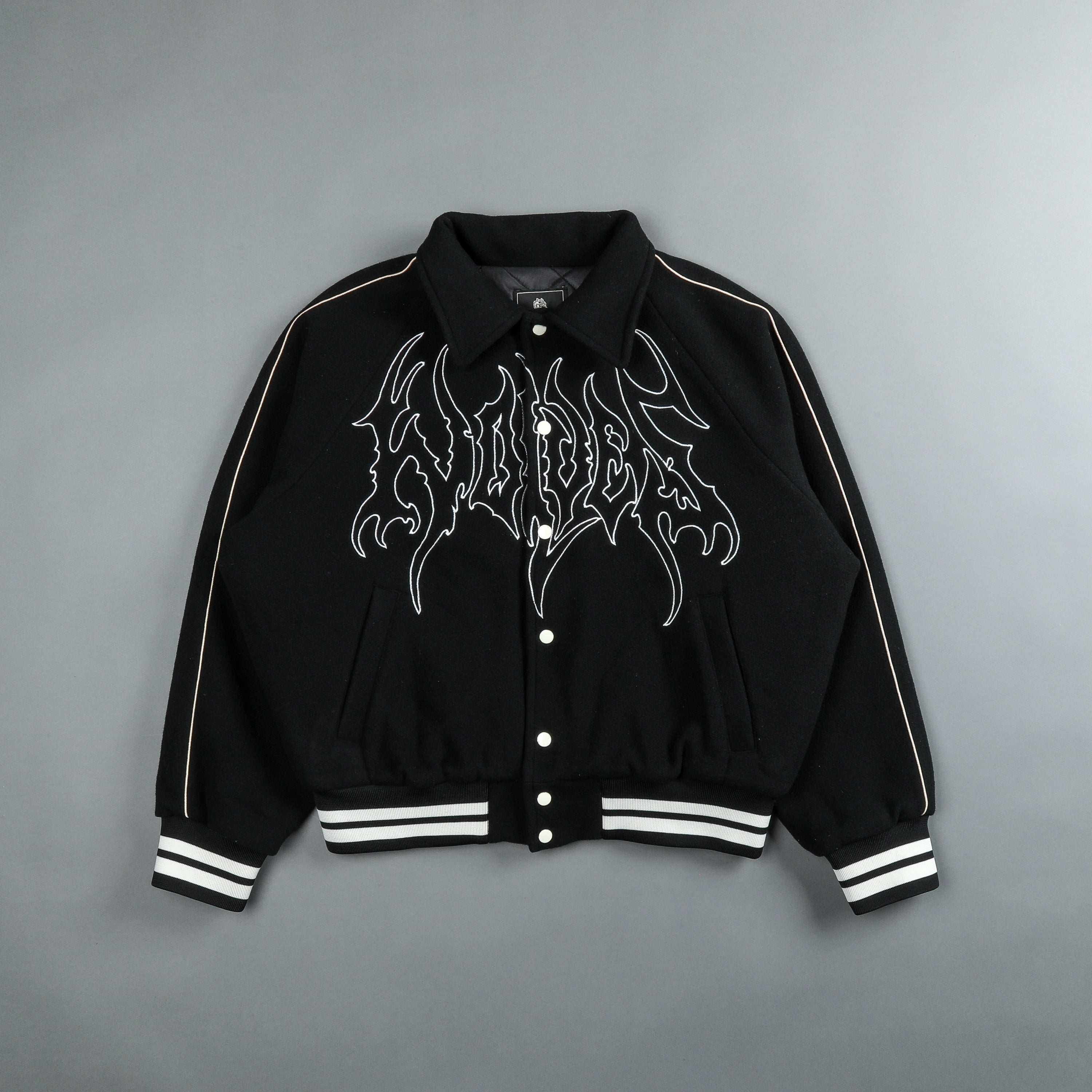 Until Valhalla Roxy Box Cut Rudy Lettermans Jacket in Black