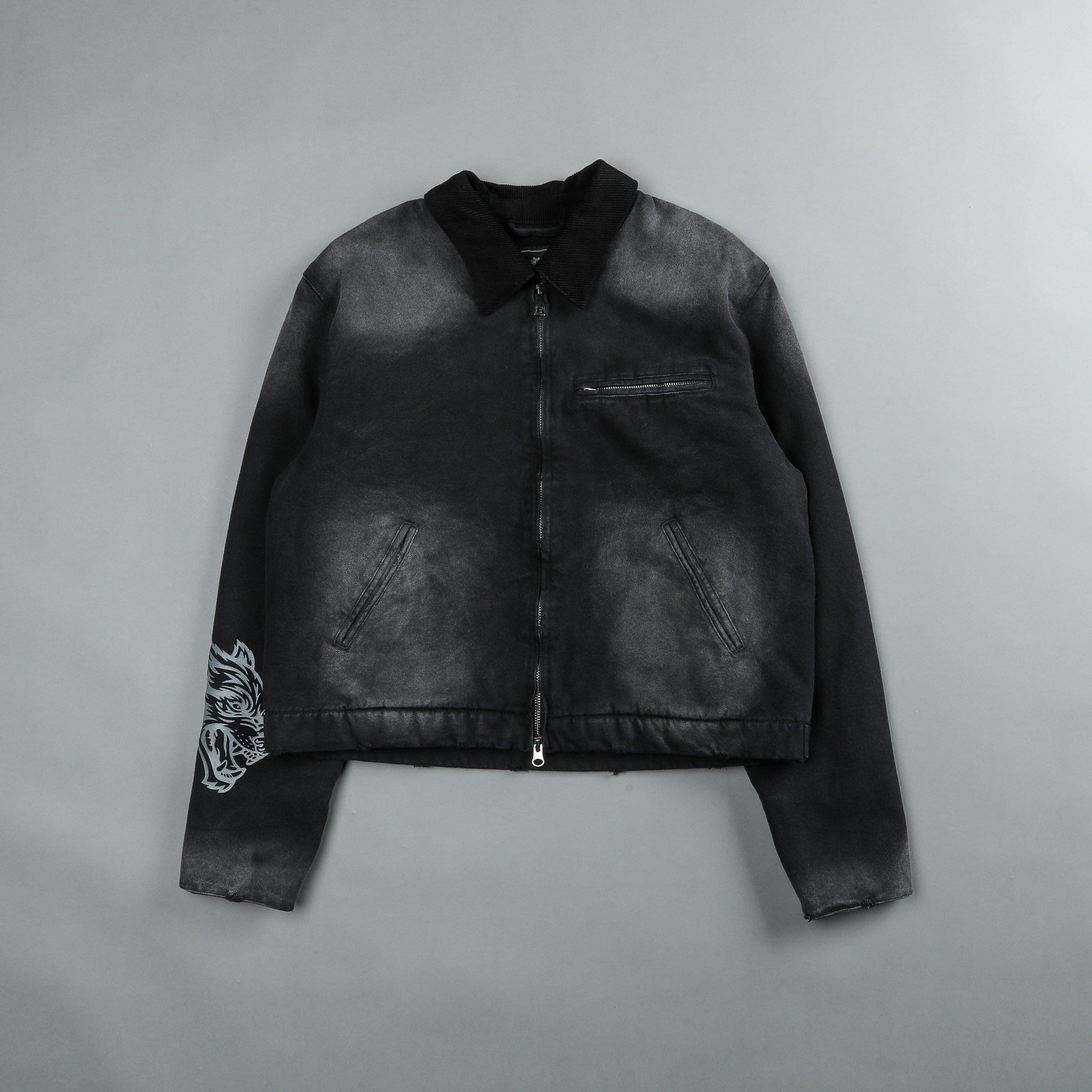 Been Through It Cropped Hard Work Jacket in Distressed Black