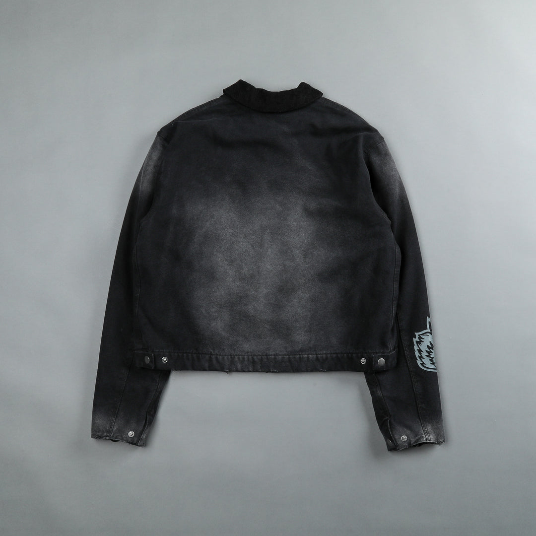 Been Through It Cropped Hard Work Jacket in Distressed Black