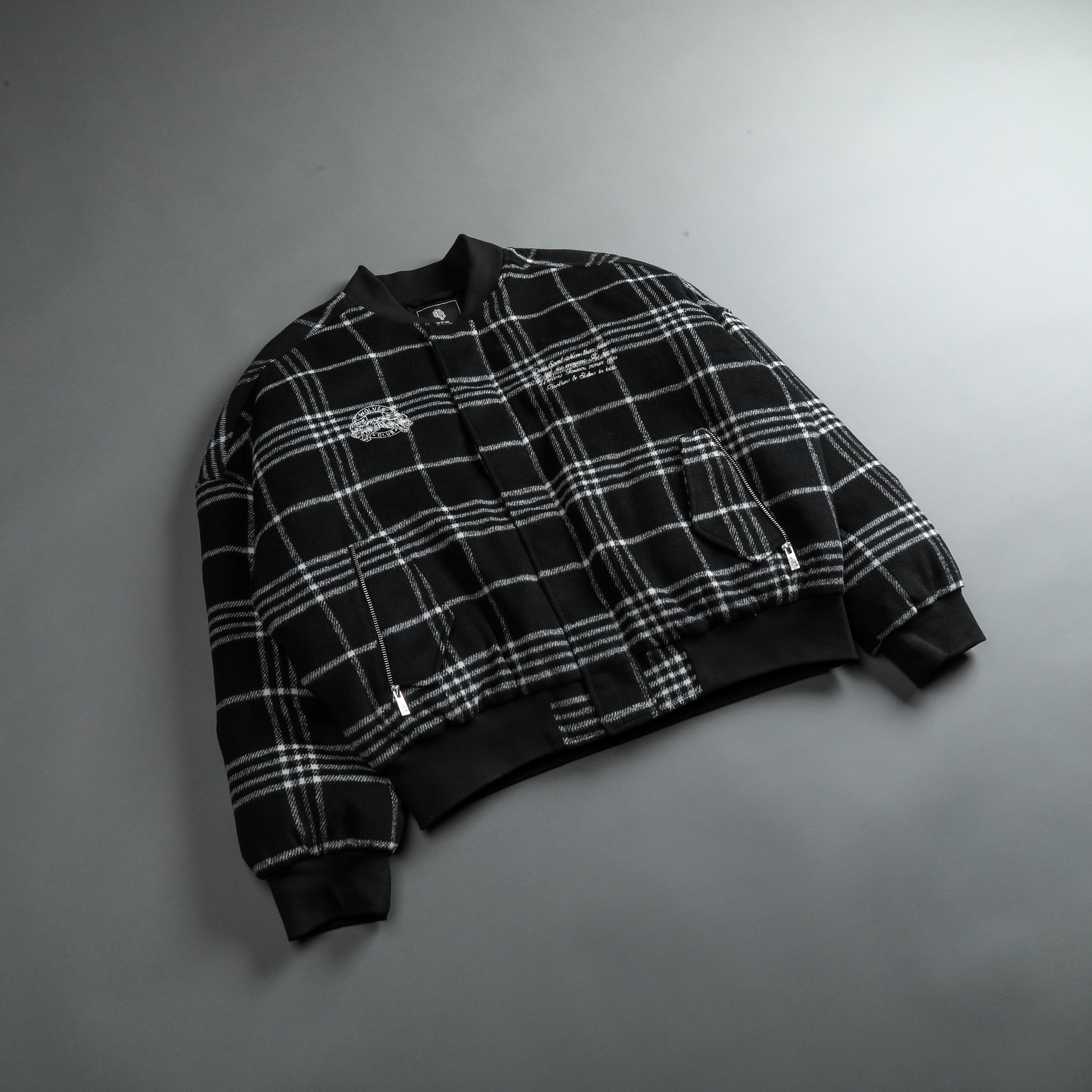 Marked Vicious Plaid Bomber Jacket in Black Plaid