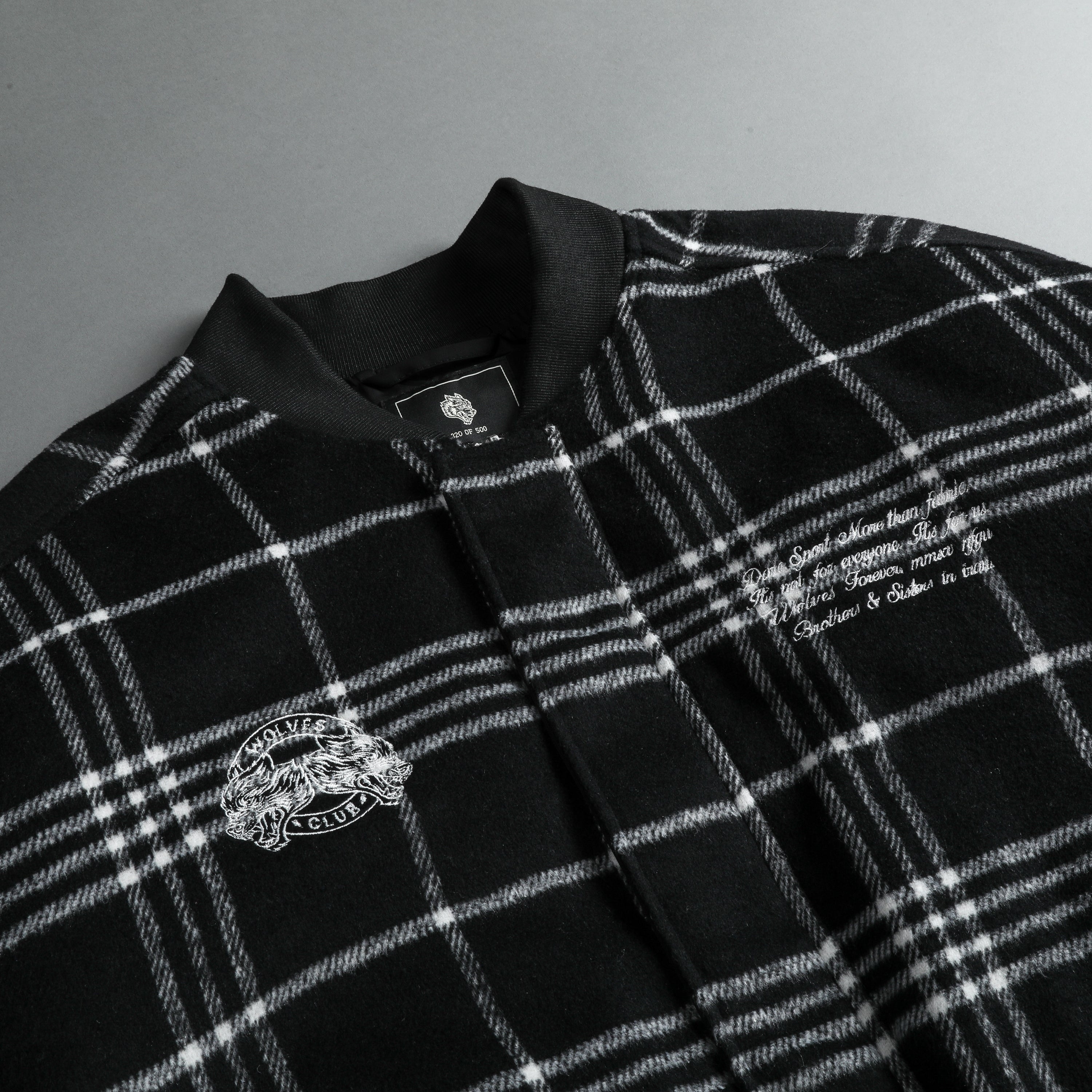 Marked Vicious Plaid Bomber Jacket in Black Plaid