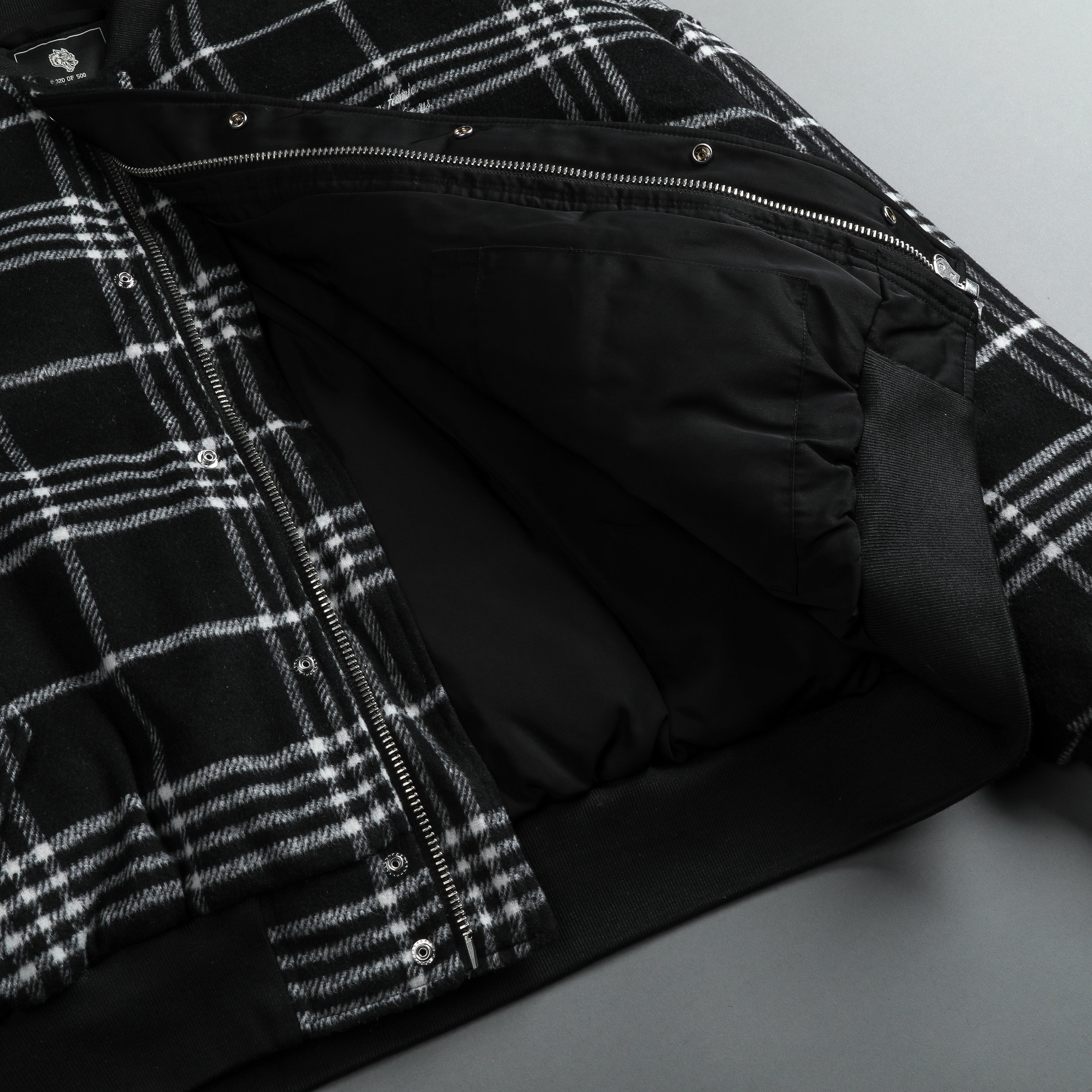 Marked Vicious Plaid Bomber Jacket in Black Plaid