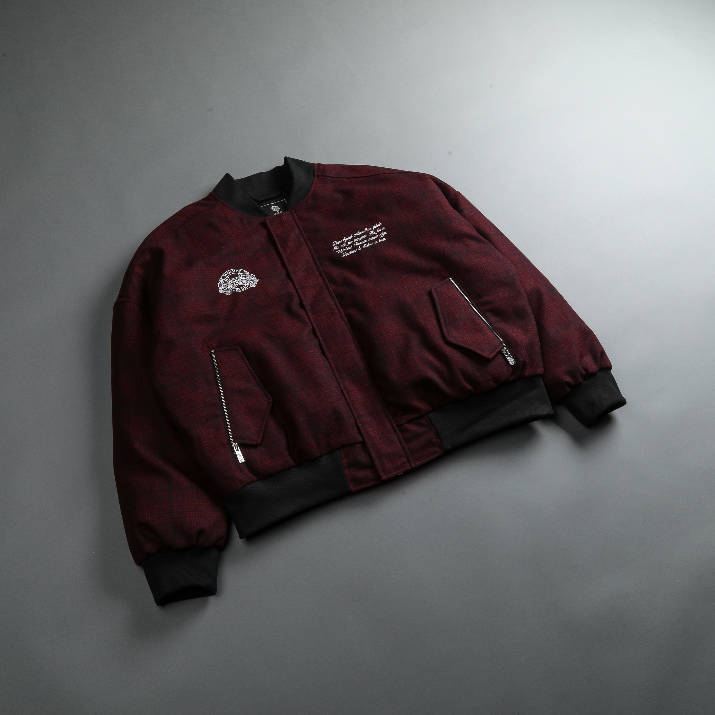 Marked Vicious Plaid Bomber Jacket in Red Plaid