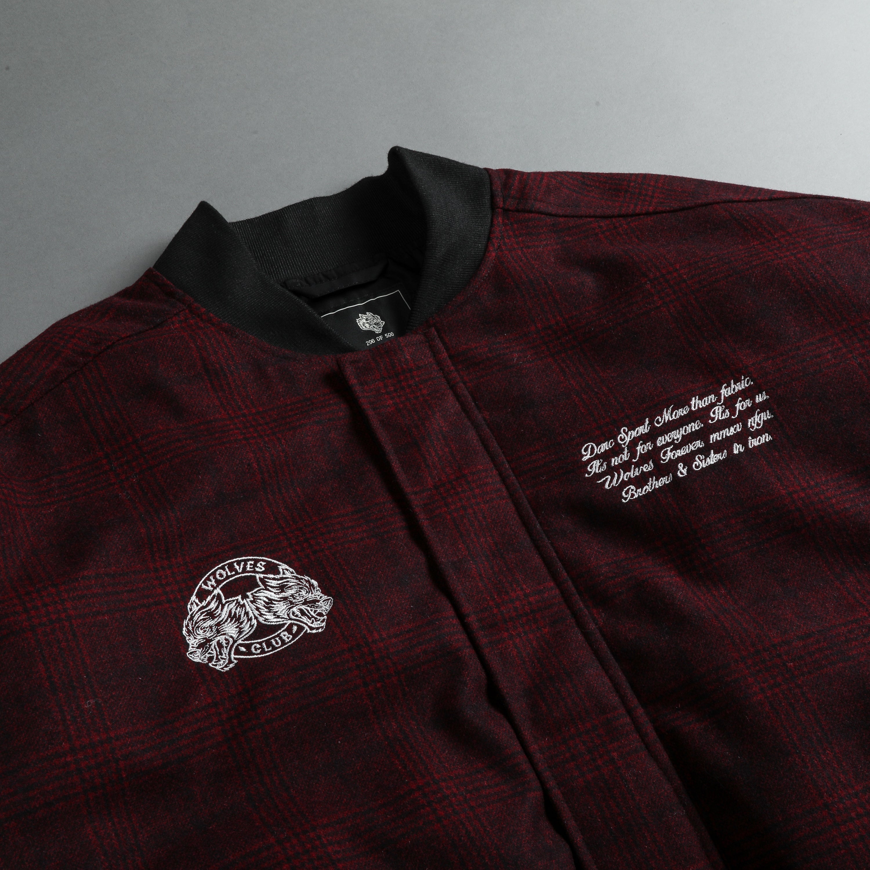 Marked Vicious Plaid Bomber Jacket in Red Plaid