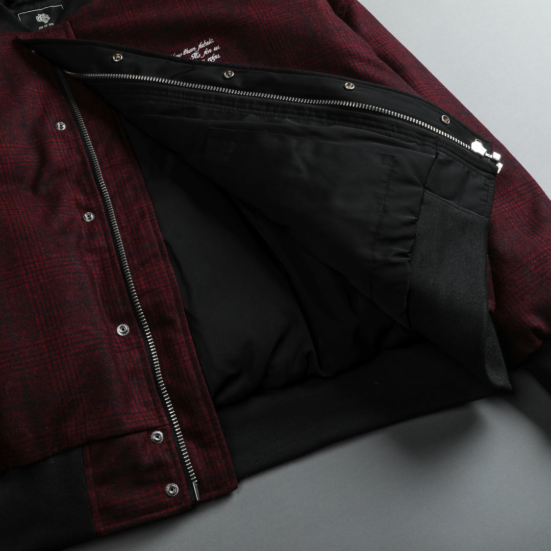 Marked Vicious Plaid Bomber Jacket in Red Plaid