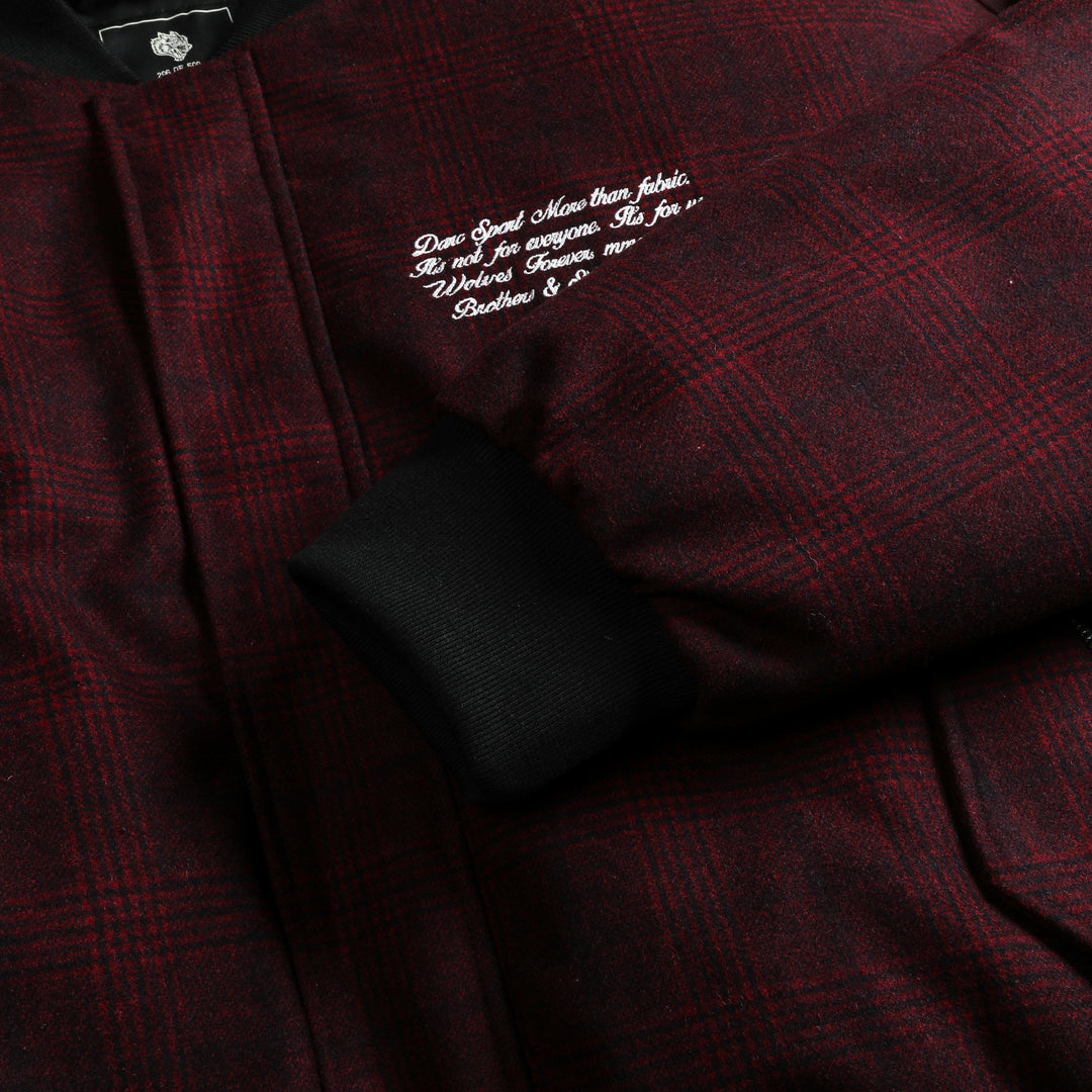 Marked Vicious Plaid Bomber Jacket in Red Plaid