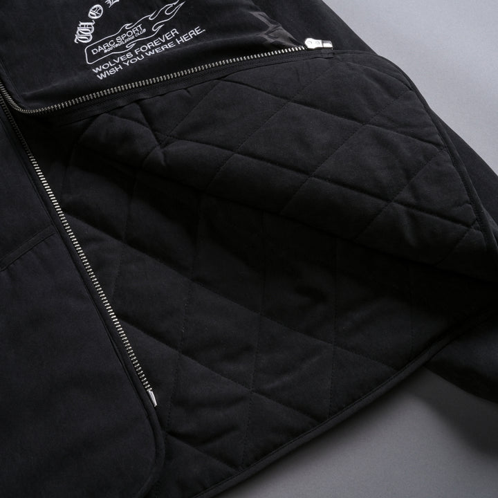 Surrounded By Family Boxy Darco Quilted Jacket in Black