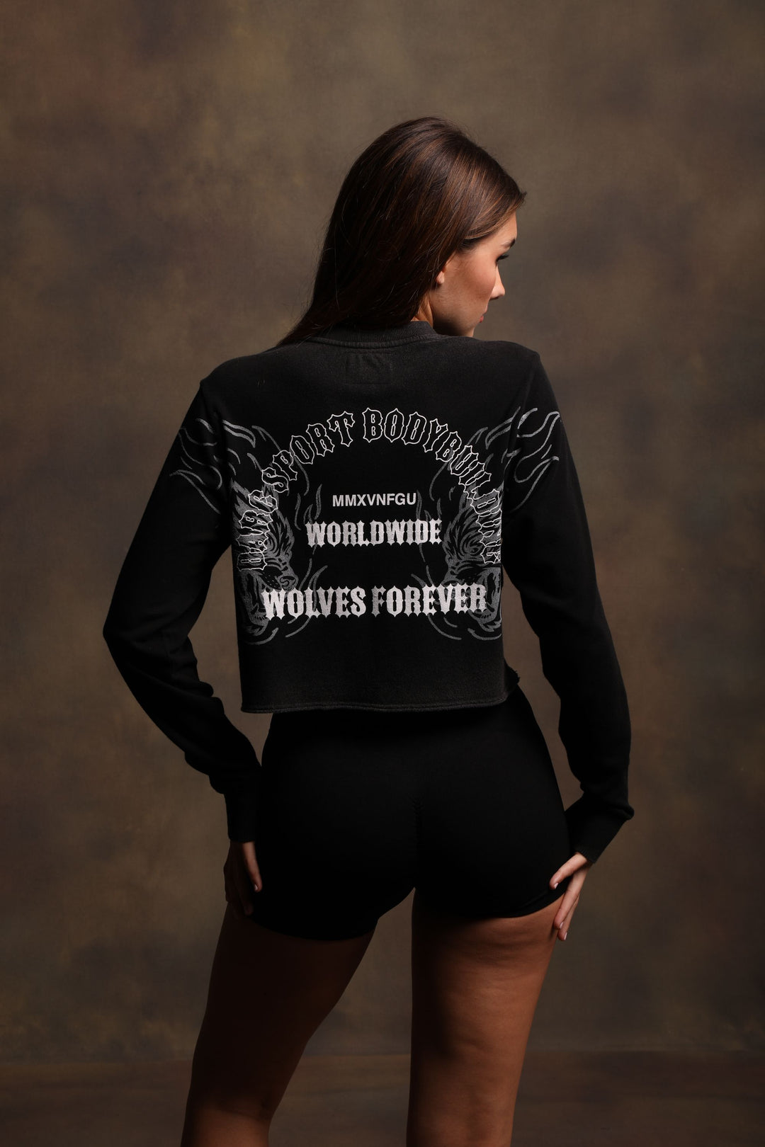The One You Feed "Premium Vintage" (LS Cropped) Tee in Black