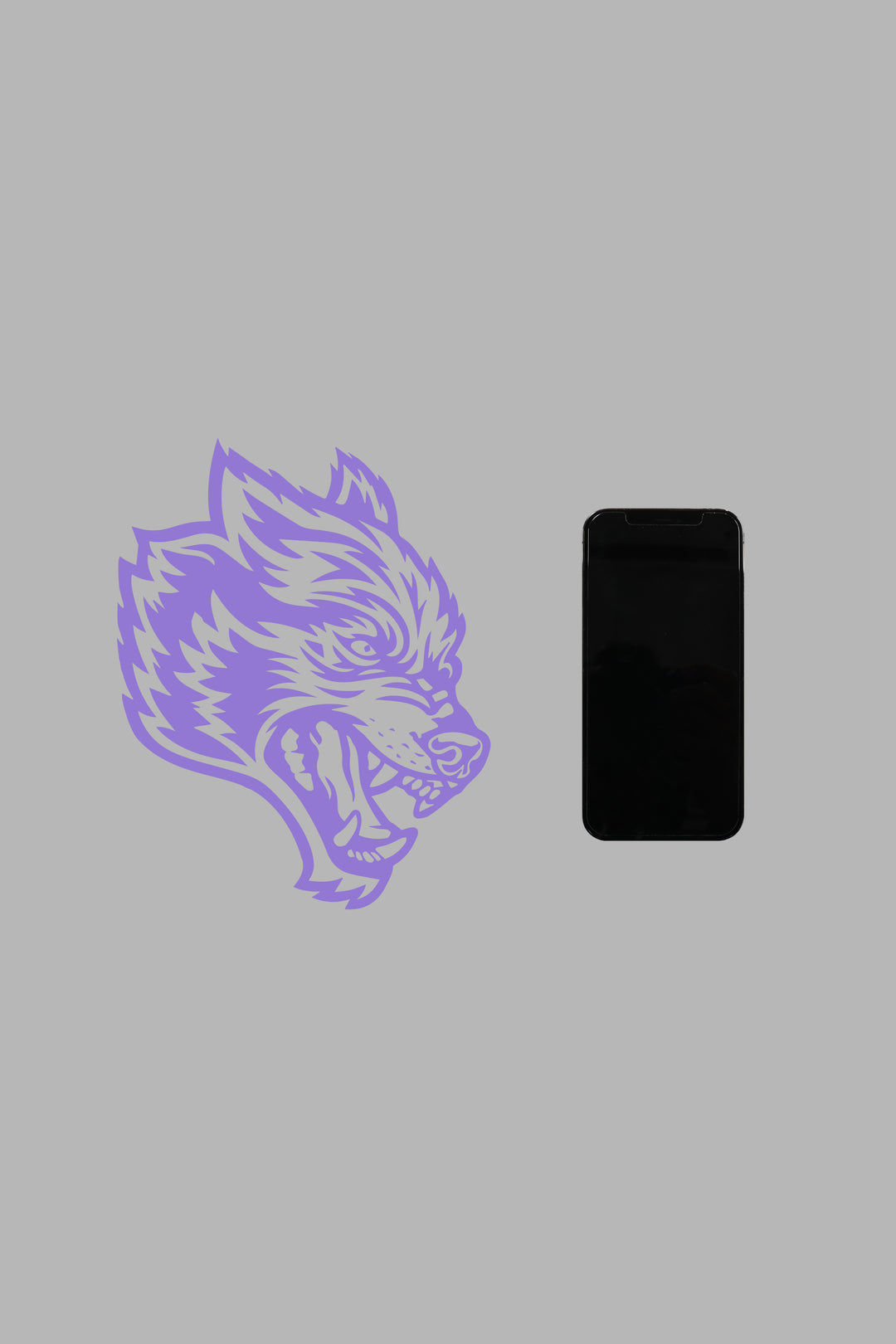 Wolf Head Large Vinyl Decal in Purple