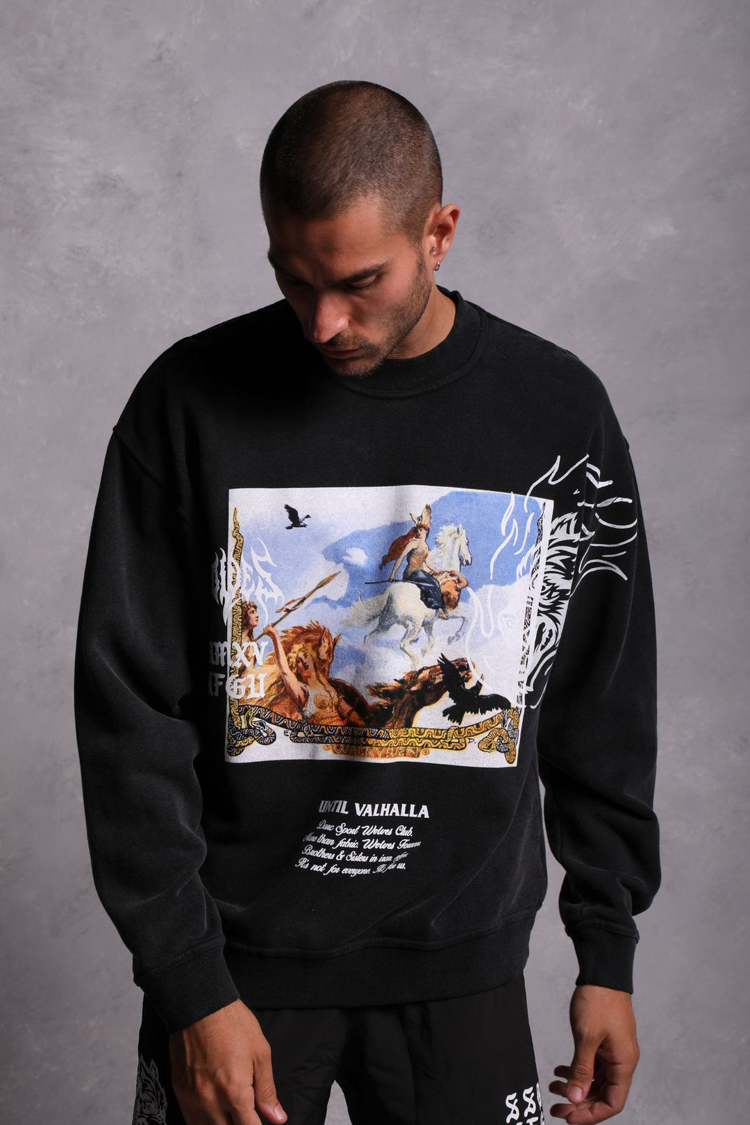 Until Our End "Vintage Cornell" Crewneck in Black