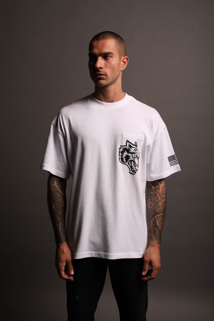 Our Banner "Premium" Unisex Pocket Tee in White