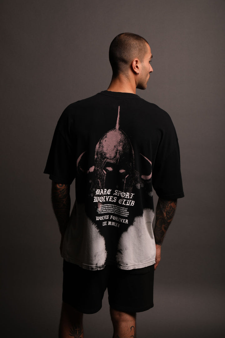 The War Within "Premium Vintage" Oversized Tee in Black Beneath Us Acid Wash