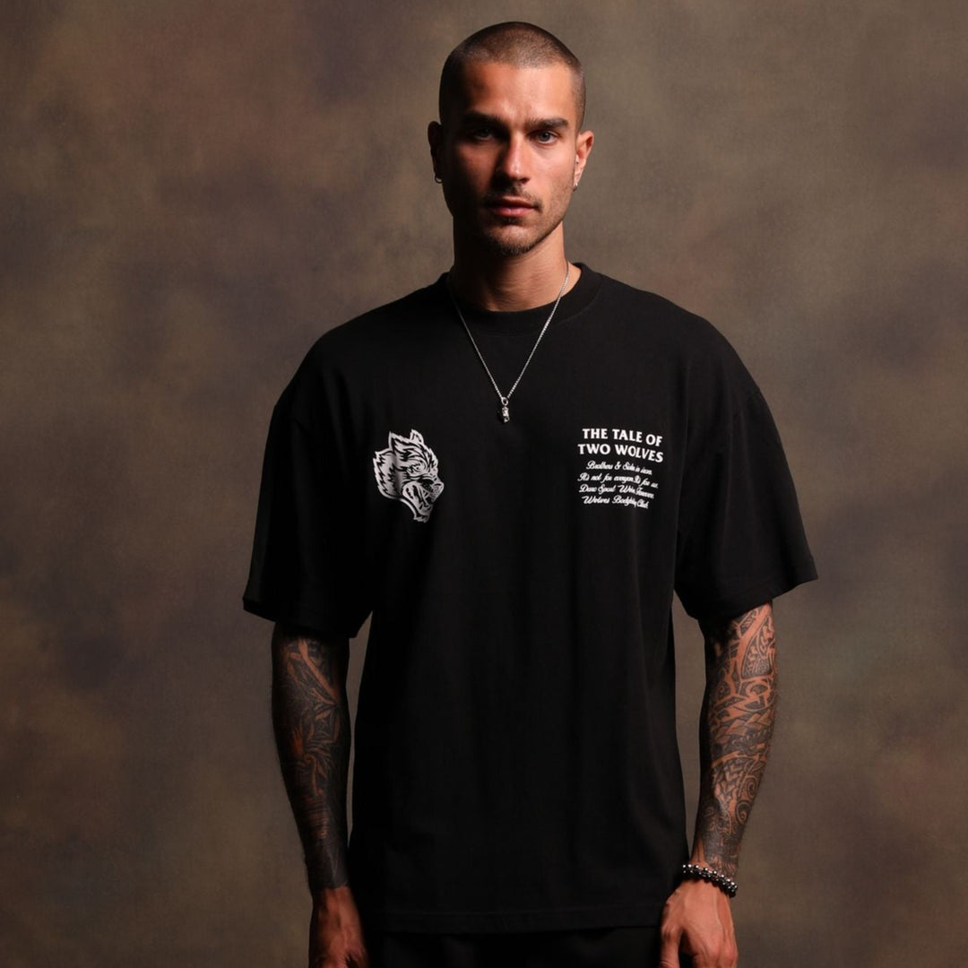 Southwest Paisley "Premium Vintage" Oversized Tee in Black