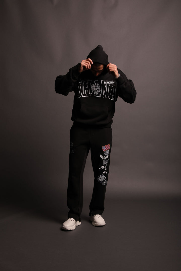 Patched In Bunker Sweat Pants in Black