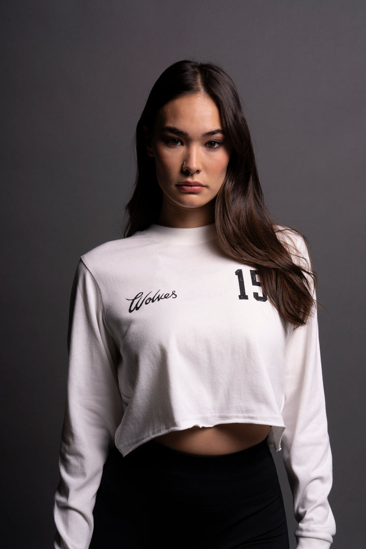 In The Stars "Premium" (Cropped) (LS) Tee in Cream