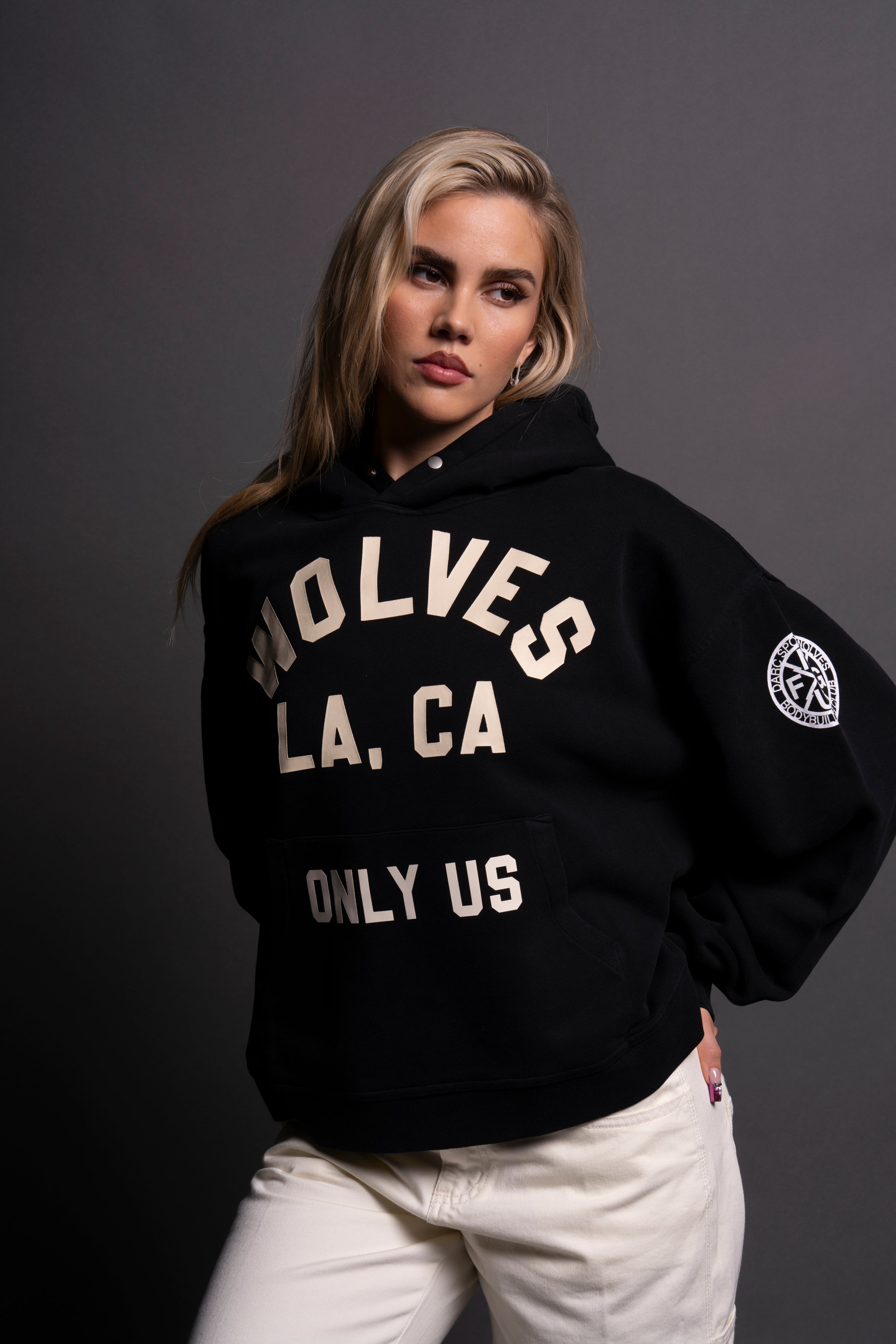 LA Wolves League "Box Cut" Hoodie in Black