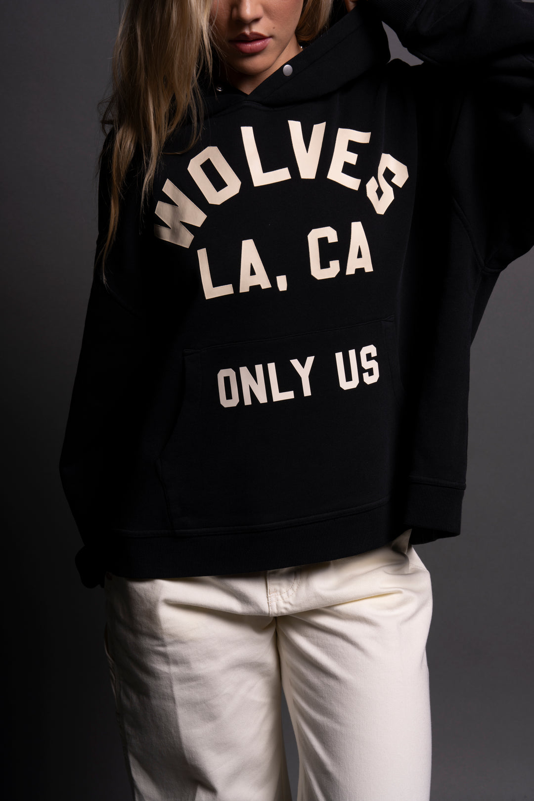 LA Wolves League "Box Cut" Hoodie in Black