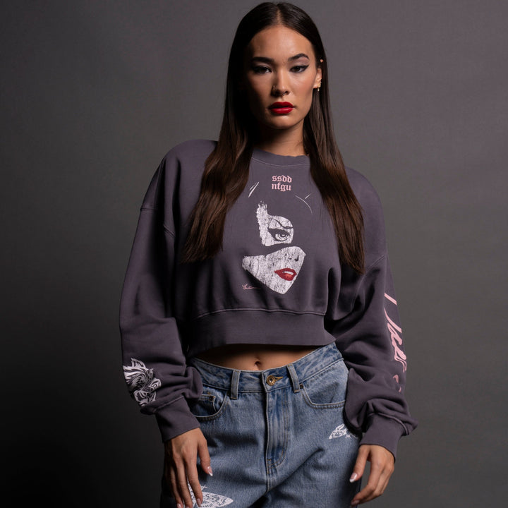 I Tried To Save You "Ava" Crewneck in Nirvana Gray