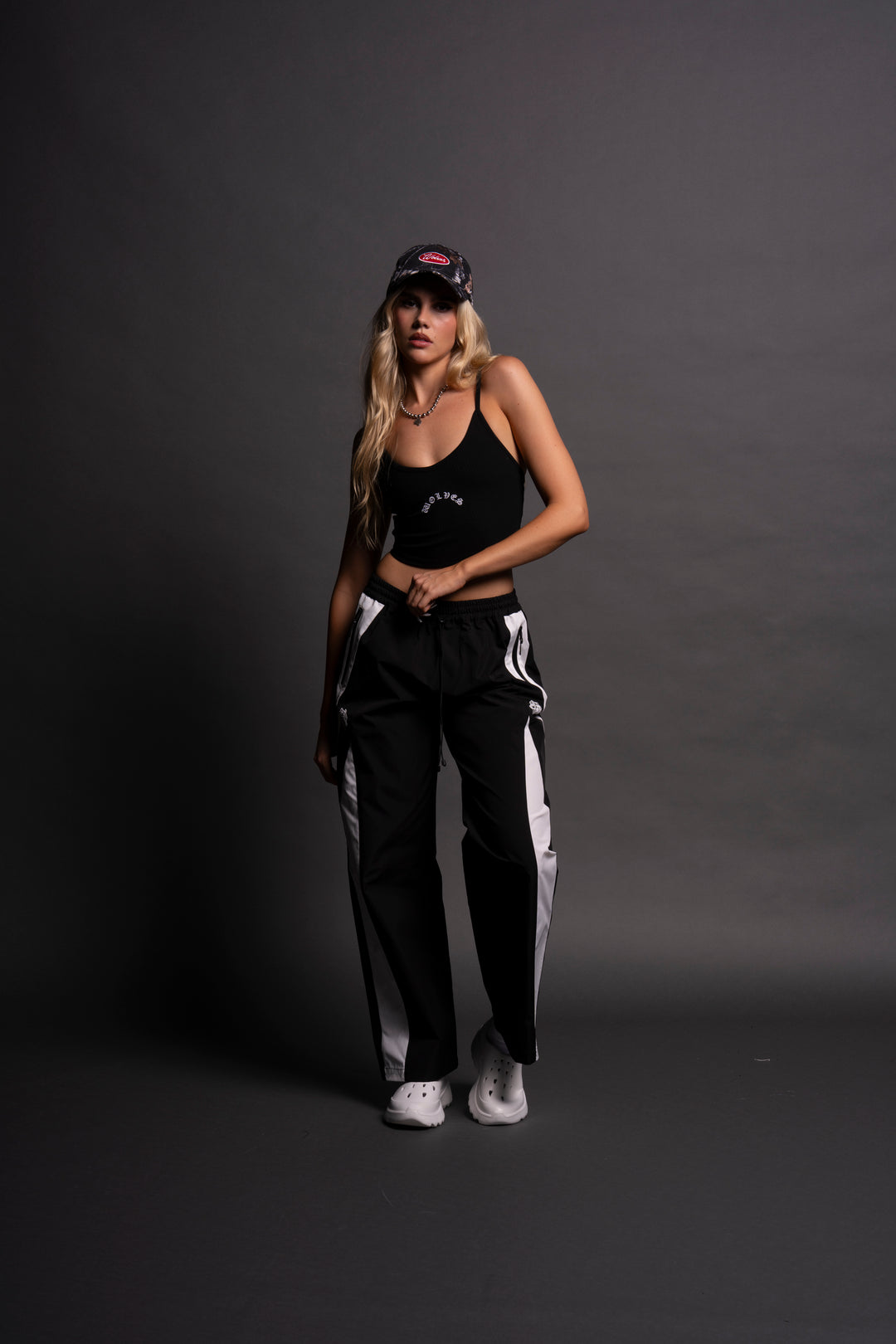 Dual Brolic Unisex Track Pants in Black/White