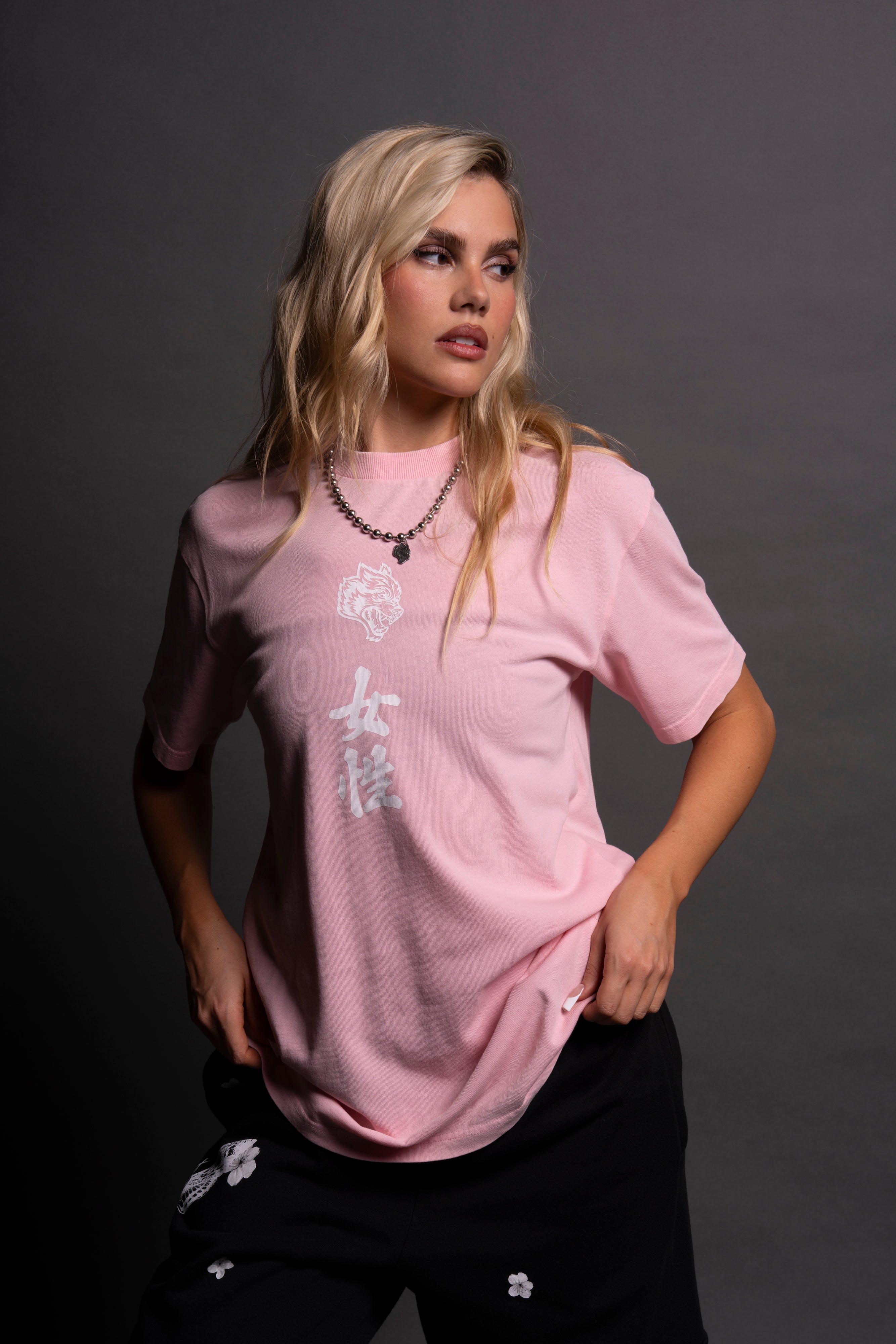 Her Wolf "Premium" Classic She Tee in Cherry Blossom