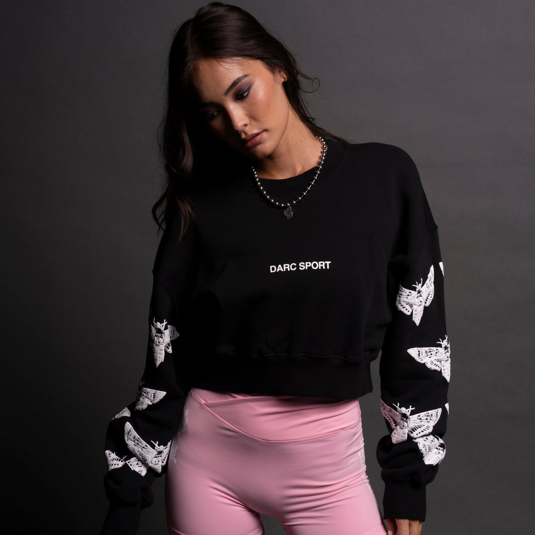 Reborn Ava Crewneck in Black