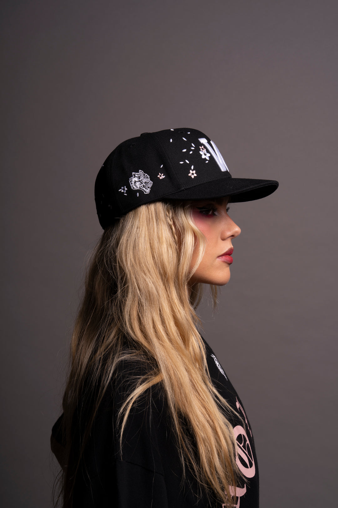 Wolves Sakura Fitted Hat in Black