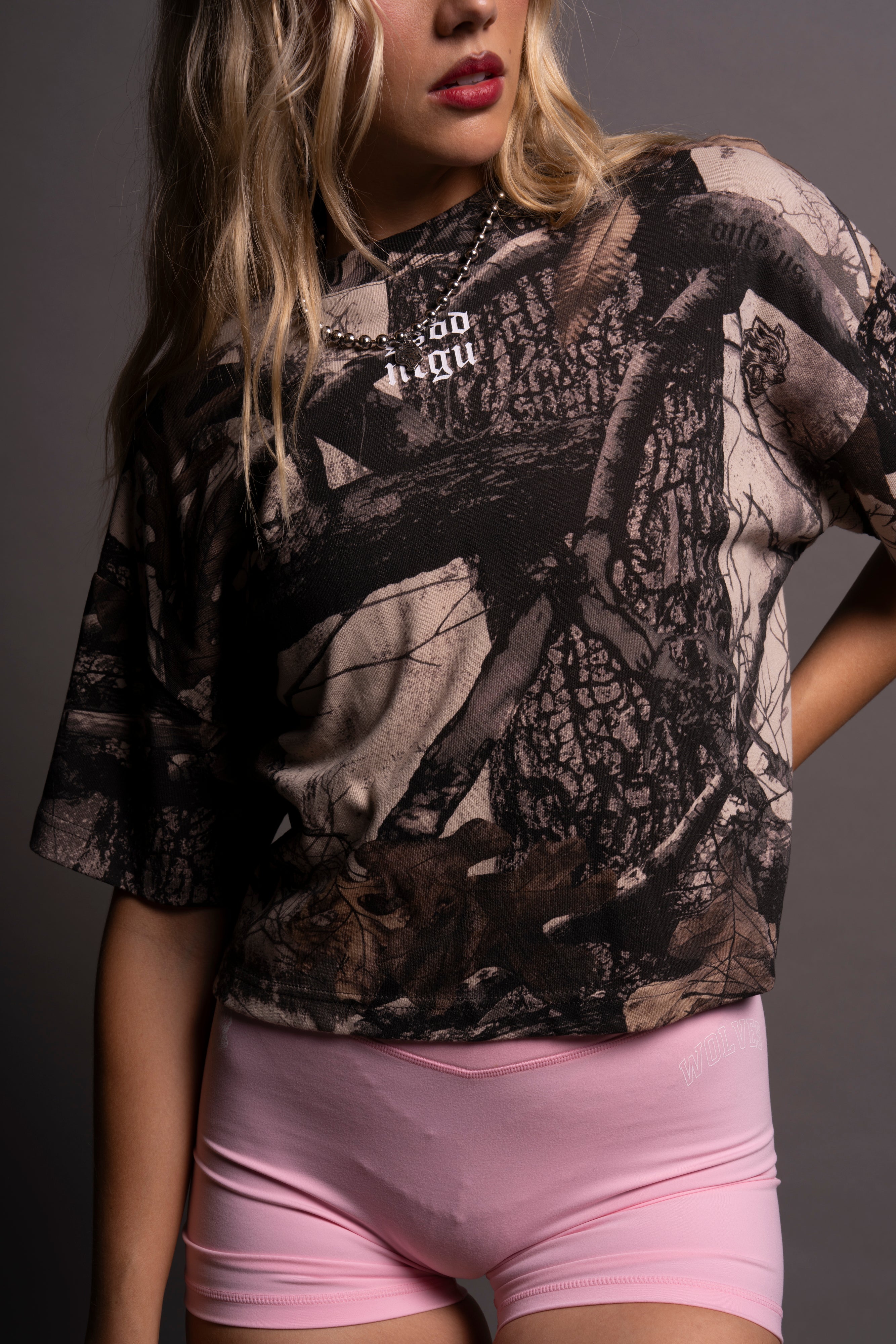 SSDDNFGU For Life Ultrawide "Premium" (Cropped) Tee in Clay Woodland Camo