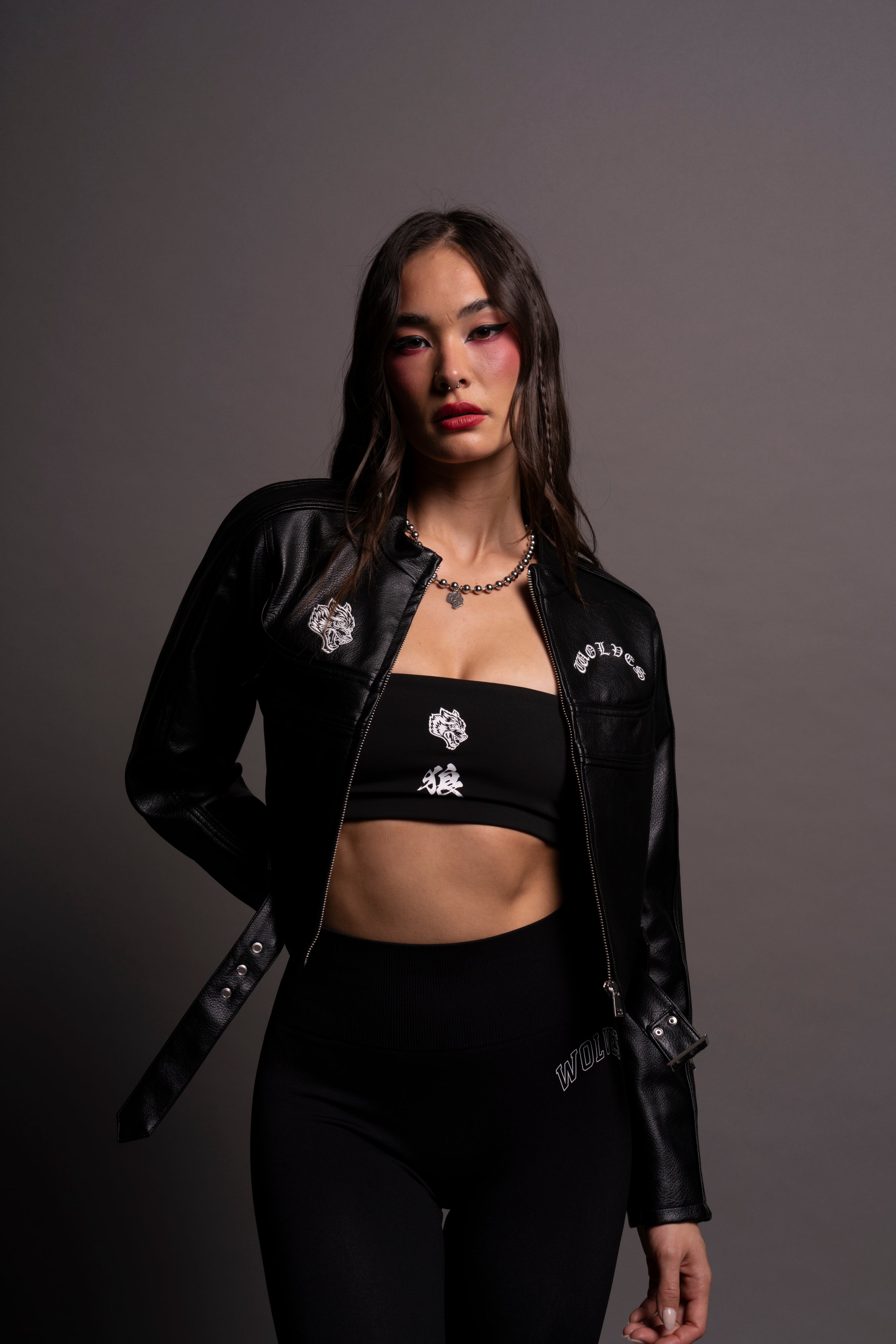 Chopper Wolf Letty Moto Jacket in Black