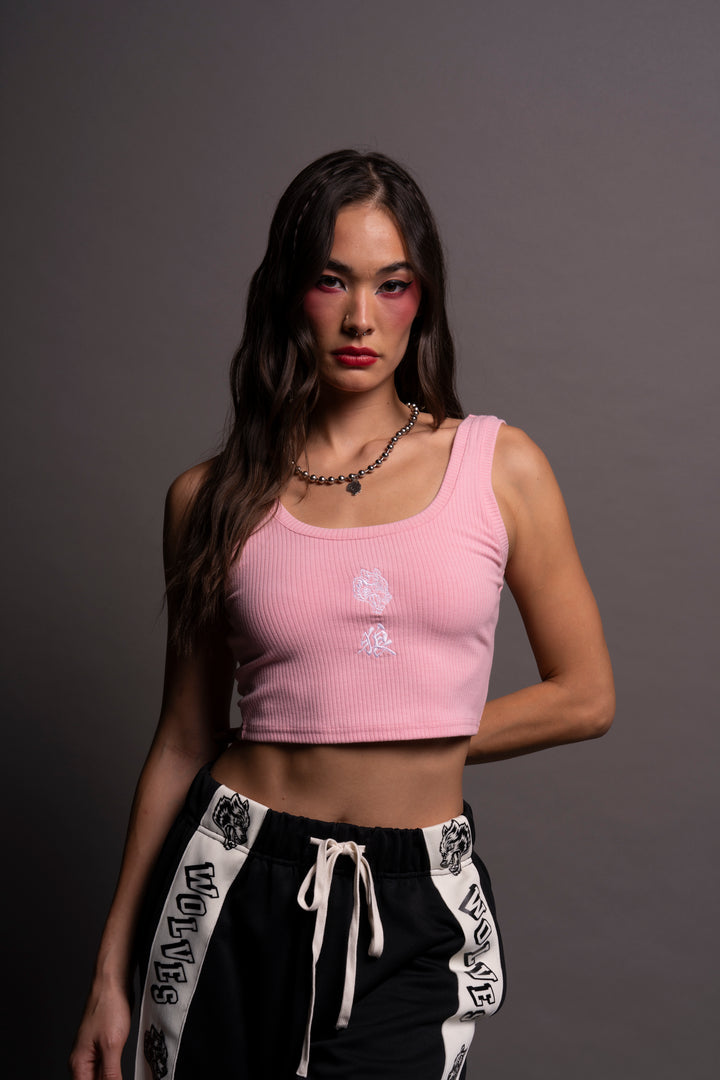 Bushido Wolf She Classic Ribbed Tank in Cherry Blossom