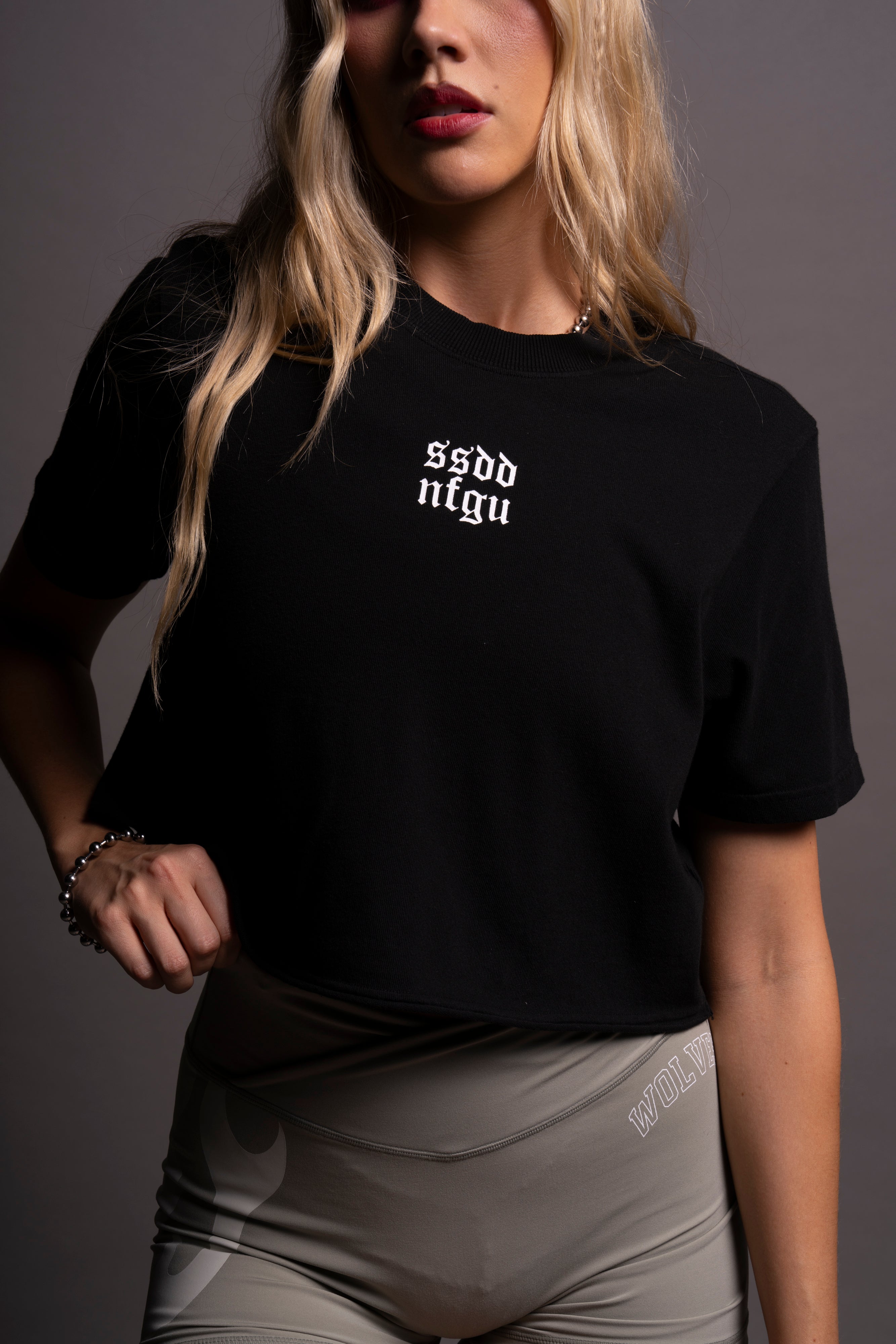 SSDDNFGU Close To Chest "Premium" (Cropped) Tee in Black