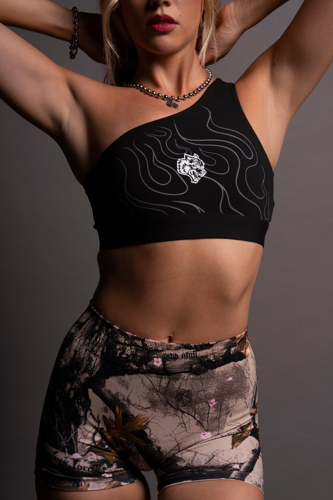 Our Fire "One Shoulder" Energy Bra in Black