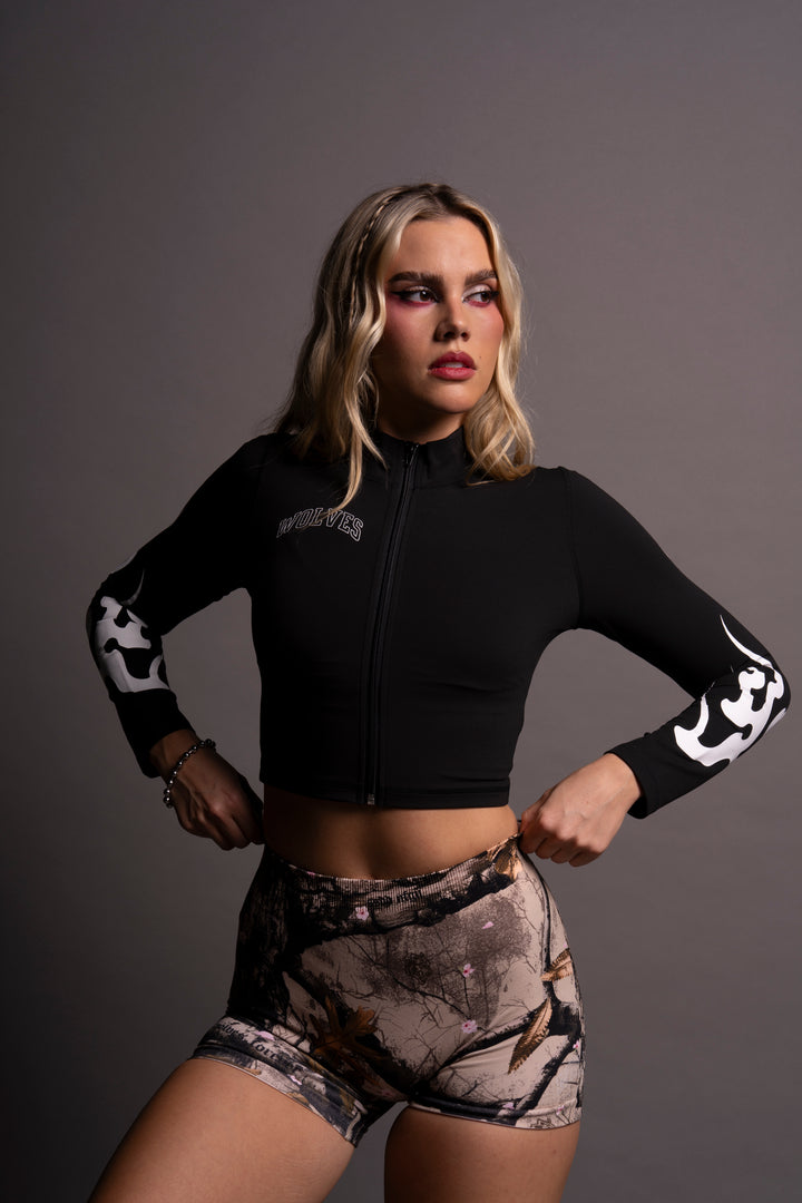 Through The Fire Tana "Energy" Zip Mockneck in Black