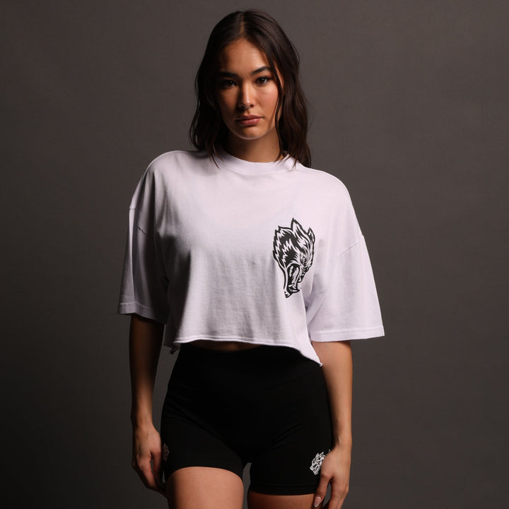 In Our Heart "Premium" Oversized (Cropped) Tee in White
