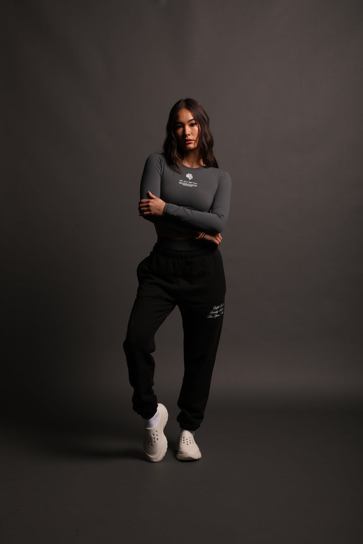 Always Have Your Back She Post Lounge Sweats in Black/Black