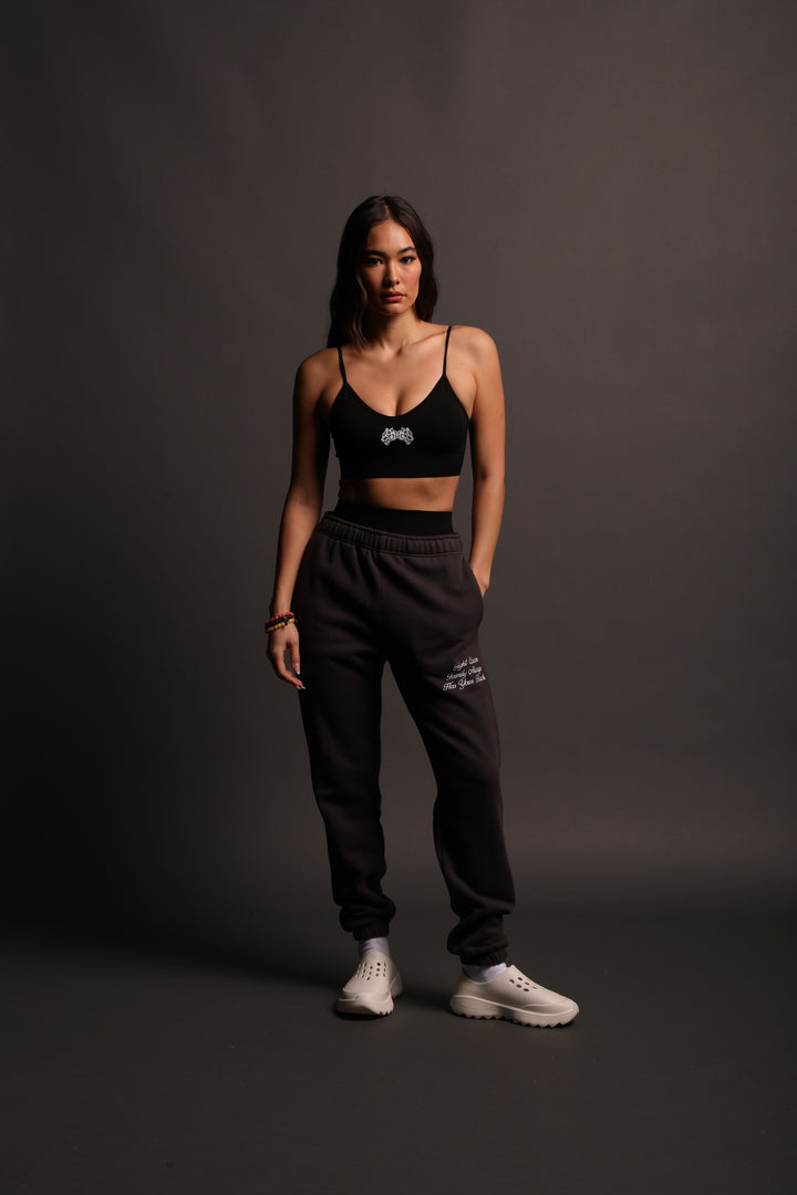 Always Have Your Back She Post Lounge Sweats in Wolf Gray/Black