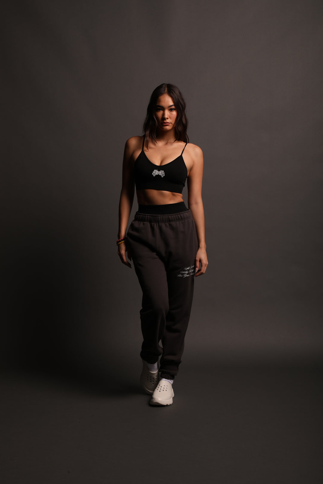 Always Have Your Back She Post Lounge Sweats in Wolf Gray/Black