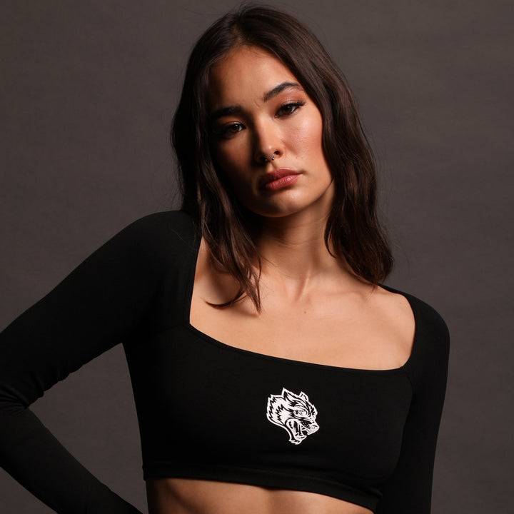 Lone L/S "Everson Sage Seamless" Top in Black