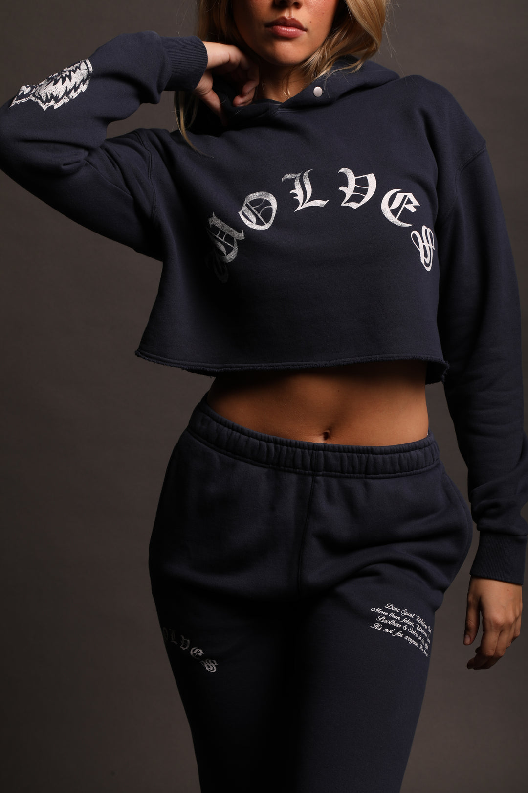 Riders On The Storm "Vintage Pierce" (Cropped) Hoodie in Storm Blue